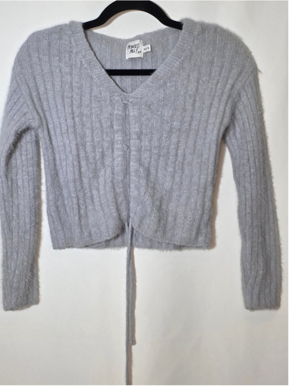Princess Polly Gray V-Neck Sweater XS